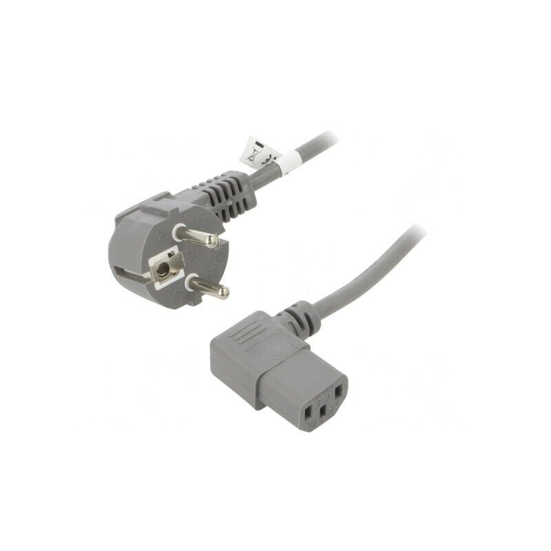 Cablu electric 2m cu ştecăr unghiular și conector IEC C13. | Electronic-mag.ro | Componente Electronice