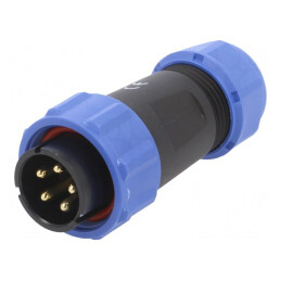 Mufă SP21 tată PIN 5 IP68 10A 500V | Electronic-mag.ro | Componente Electronice