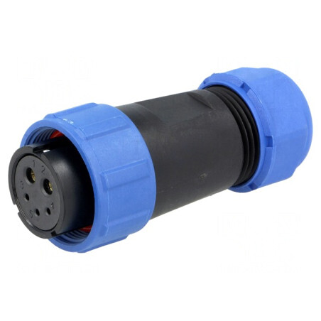 Mufă SP21 Mamă 5 PIN IP68 7-12mm 5A 30A Cablu | Electronic-mag.ro | Componente Electronice