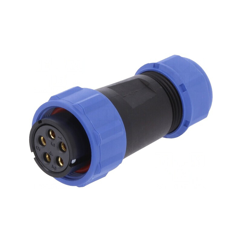 Mufă SP21 Mamă 5 PIN IP68 10A 500V Terminal cu Șurub 7-12mm | Electronic-mag.ro | Componente Electronice