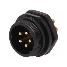 Soclu SP21 Tată 5 PIN IP68 10A 500V Terminal cu Șurub | Electronic-mag.ro | Componente Electronice