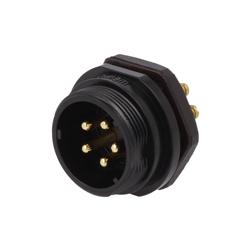 Soclu SP21 Tată 5 PIN IP68 10A 500V Terminal cu Șurub | Electronic-mag.ro | Componente Electronice