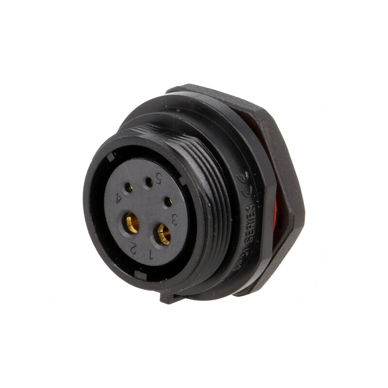 Soclu Mamă 5 PIN IP68 5A 500V Lipire | Electronic-mag.ro | Componente Electronice