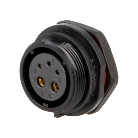 Soclu Mamă 5 PIN IP68 5A 500V Lipire | Electronic-mag.ro | Componente Electronice