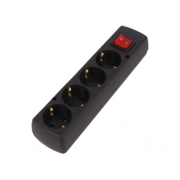 Conector Alimentare AC Mamă Splitter 2P PE 250VAC 16A Negru | Electronic-mag.ro | Componente Electronice