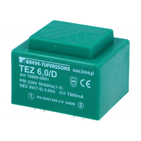 Transformator Încapsulat 6VA 230V 9V PCB | Electronic-mag.ro | Componente Electronice