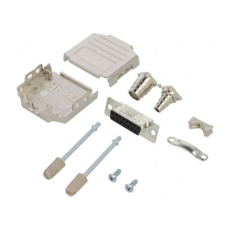 Conector D-Sub 15 PIN Mamă Aurit pentru Cablu | Electronic-mag.ro | Componente Electronice