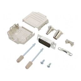 Conector D-Sub 15-Pini Tată Drept Lipire pe Cablu Gold Flash UNC 4-40 | Electronic-mag.ro | Componente Electronice