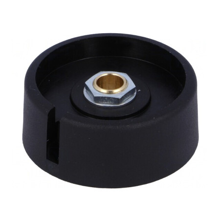 Buton rotativ negru cu indicator poliamidă Ø6mm 40x16mm | Electronic-mag.ro | Componente Electronice