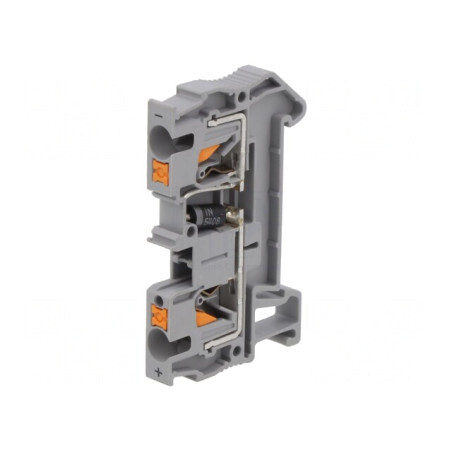 Conector Îmbinare Șine 0,2-6mm² 1 Pista 2 Borne Gri Push-in | Electronic-mag.ro | Componente Electronice
