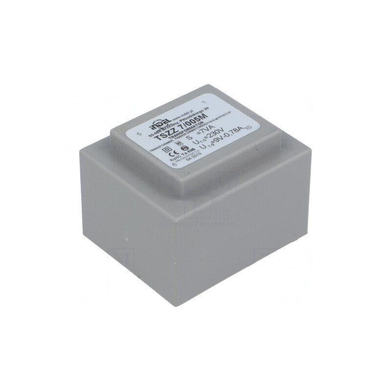 Transformator încapsulat 7VA 230VAC 9V 770mA PCB | Electronic-mag.ro | Componente Electronice