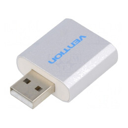 Card Audio USB 2.0 Argintiu pentru PC | Electronic-mag.ro | Componente Electronice