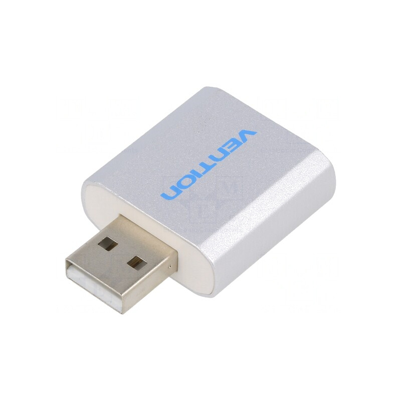 Card Audio USB 2.0 Argintiu pentru PC | Electronic-mag.ro | Componente Electronice