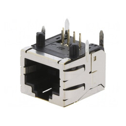 Soclu RJ45 8P8C Aurit pentru PCB THT | Electronic-mag.ro | Componente Electronice