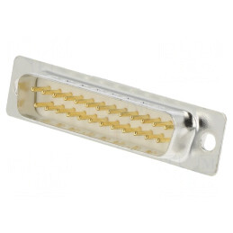 D-Sub 25 Pin Mufă Tată Lipire Aurită Albă | Electronic-mag.ro | Componente Electronice