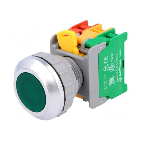 Comutator cu Acționare prin Apăsare 30mm 1NC/NO | Electronic-mag.ro | Componente Electronice