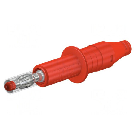 Mufă banană 4mm roşie 32A 600V cu izolaţie nichelat | Electronic-mag.ro | Componente Electronice