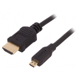 Cablu HDMI 1.4 Micro HDMI 1m Negru | Electronic-mag.ro | Componente Electronice