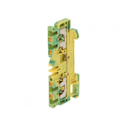 Conector Șine 2,5mm2 4 Borne Galben-Verde | Electronic-mag.ro | Componente Electronice