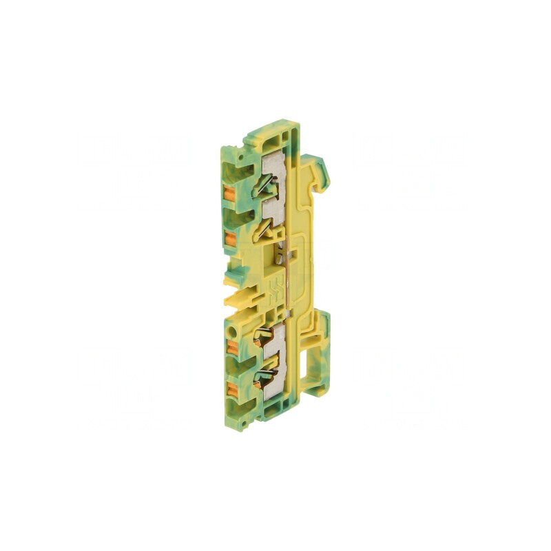 Conector Șine 2,5mm2 4 Borne Galben-Verde | Electronic-mag.ro | Componente Electronice