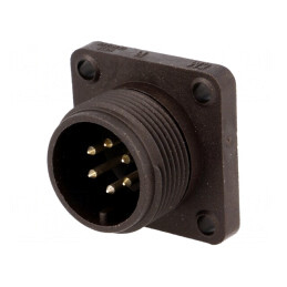 Conector Circular Soclu IP67 6 Pini Placare Argintată Tată | Electronic-mag.ro | Componente Electronice