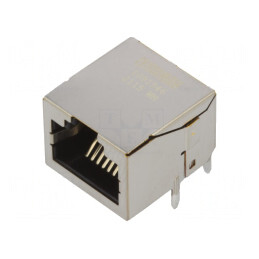 Soclu RJ45 8P8C Aurit pentru PCB THT | Electronic-mag.ro | Componente Electronice