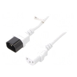 Cablu Alimentare IEC C13 C14 PVC Alb 2m 10A 250V | Electronic-mag.ro | Componente Electronice