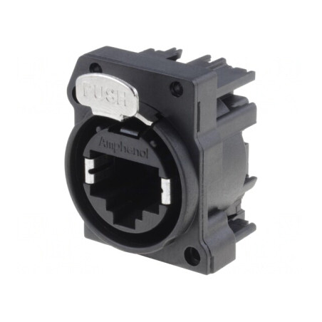 Soclu RJ45 XLRnet Cat5e cu buton 90° | Electronic-mag.ro | Componente Electronice