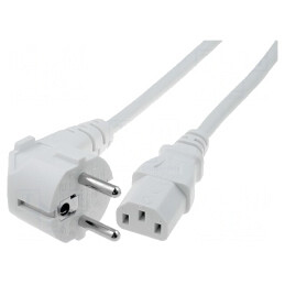 Cablu electric 3x1mm2 cu ştecăr în unghi și IEC C13 mamă PVC | Electronic-mag.ro | Componente Electronice