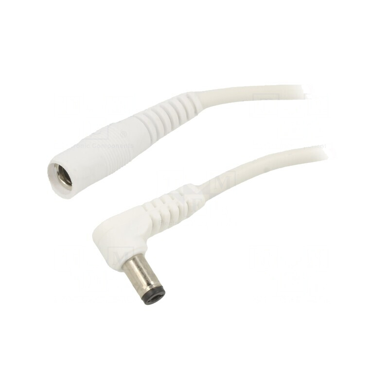 Cablu Alb 1x1mm2 DC 5,5/2,1 Mufă Soclu în Unghi | Electronic-mag.ro | Componente Electronice Cablu Alb 1x1mm2 DC 5,5/2,1 Mufă Soclu în Unghi | Electronic-mag.ro | Componente Electronice