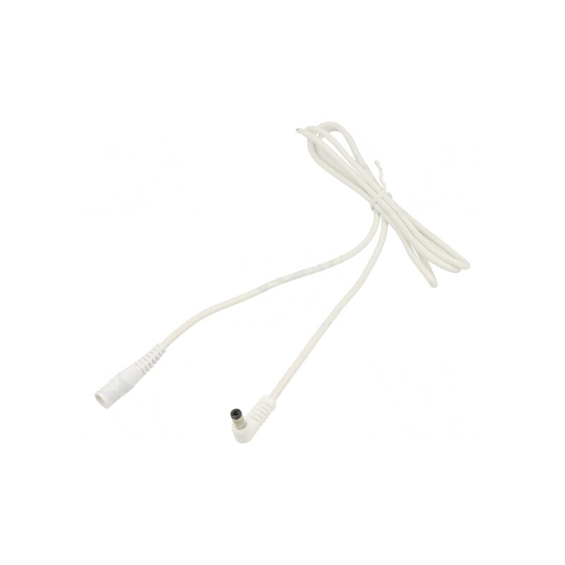 Cablu DC 1x1mm2 Alb cu Mufe și Soclu în Unghi 5,5/2,5 | Electronic-mag.ro | Componente Electronice