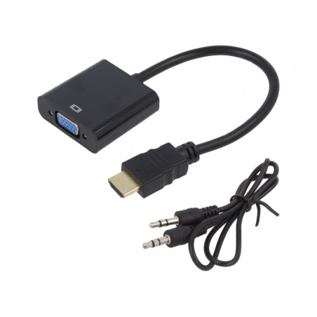 Adaptor HDMI la VGA 15pin 0,15m | Electronic-mag.ro | Componente Electronice
