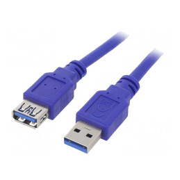 Cablu USB 3.0 A-A 3m Albastru PVC | Electronic-mag.ro | Componente Electronice