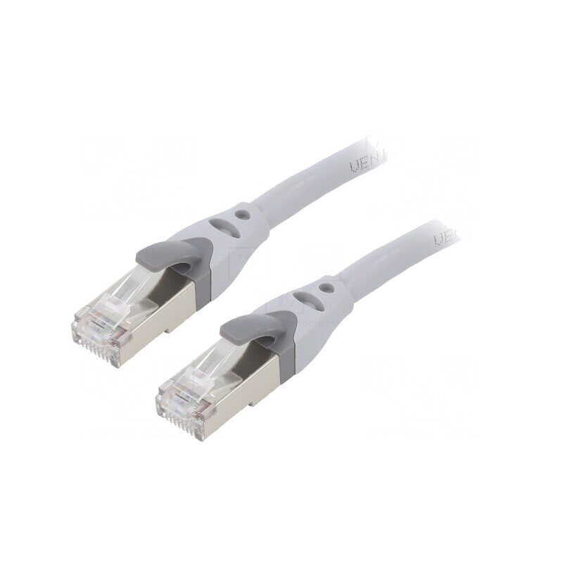 Patch Cord S/FTP Cat6a 5m Gri Aurit | Electronic-mag.ro | Componente Electronice