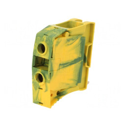 Conector de Îmbinare Șine 6-35mm2 1 Pistă 2 Borne Galben-Verde | Electronic-mag.ro | Componente Electronice
