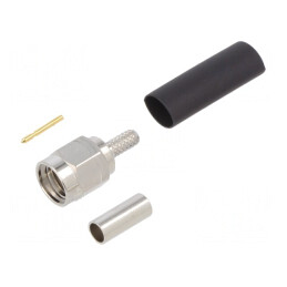 Mufă SMA Tată Drept 50Ω Aurit pentru Cablu PTFE | Electronic-mag.ro | Componente Electronice