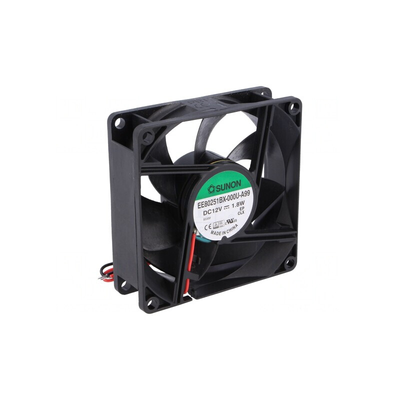 Ventilator axial 12V DC 80x80x25mm 76.5m3/h 38dBA cu bilă | Electronic-mag.ro | Componente Electronice