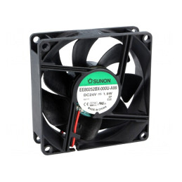 Ventilator axial DC 24V 80x80x25mm 76,5m3/h 38dBA cu bilă | Electronic-mag.ro | Componente Electronice