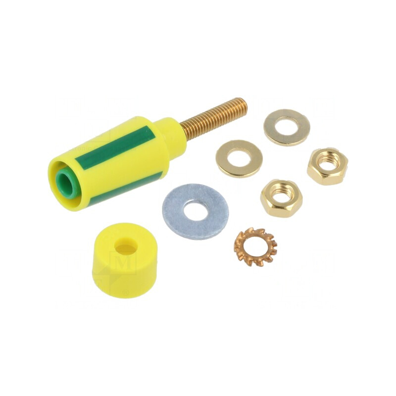 Soclu banană 4mm 32A 1kV galben-verde izolat aurit | Electronic-mag.ro | Componente Electronice Soclu banană 4mm 32A 1kV galben-verde izolat aurit | Electronic-mag.ro | Componente Electronice