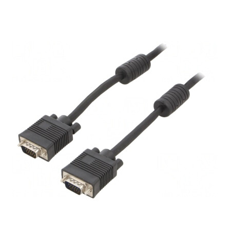 Cablu D-Sub 15 pini HD Negru 1,8m | Electronic-mag.ro | Componente Electronice