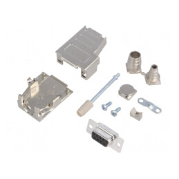 Conector D-Sub 9 PIN Mamă Lipire pe Cablu Negru Set Complet | Electronic-mag.ro | Componente Electronice