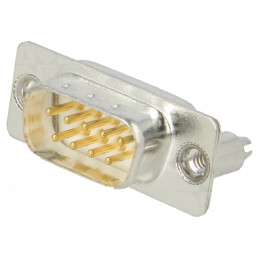 Conector D-Sub 9 PIN Soclu Tată PCB Drept THT | Electronic-mag.ro | Componente Electronice