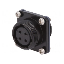 Conector Circular Mamă 4 PIN Aurit 10A IP68 pentru Lipire | Electronic-mag.ro | Componente Electronice
