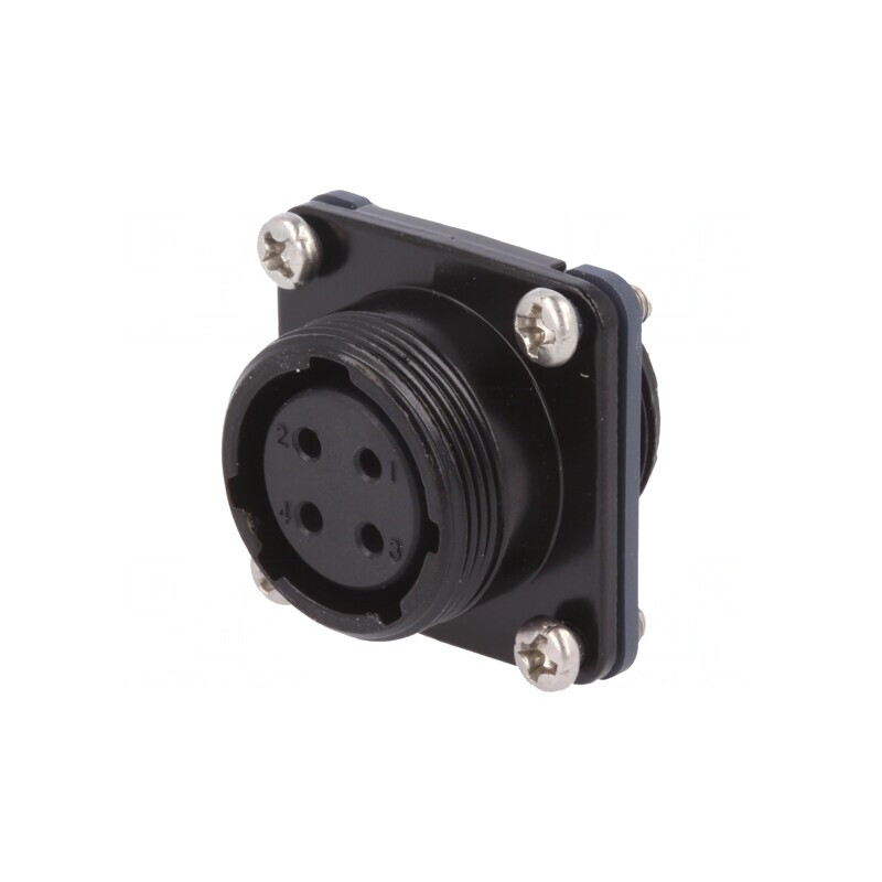 Conector Circular Mamă 4 PIN Aurit 10A IP68 pentru Lipire | Electronic-mag.ro | Componente Electronice