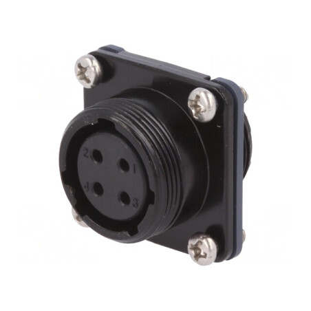 Conector Circular Mamă 4 PIN Aurit 10A IP68 pentru Lipire | Electronic-mag.ro | Componente Electronice