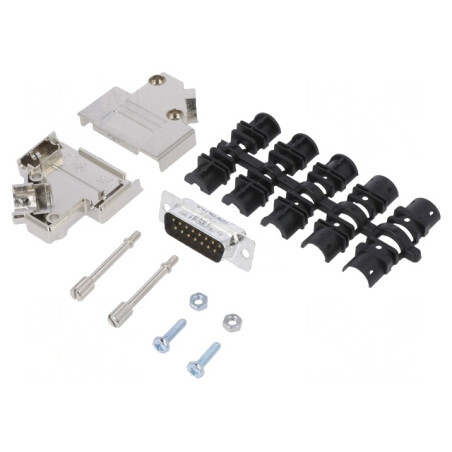 Conector D-Sub 15 PIN Tată Unghi 45° Lipire Cablu Gold Flash | Electronic-mag.ro | Componente Electronice