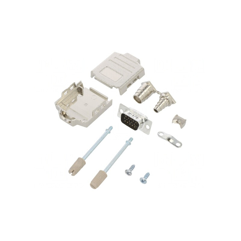 Conector D-Sub 15 pini tată drept pentru cablu | Electronic-mag.ro | Componente Electronice