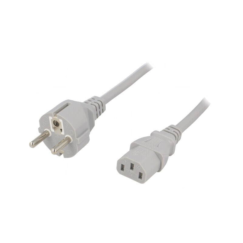 Cablu Alimentare 3m Gri 3x1mm2 16A Mufă la IEC C13 | Electronic-mag.ro | Componente Electronice