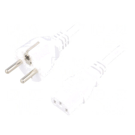 Cablu Alb 3m 3x1mm2 CEE 7/7 la IEC C13 16A | Electronic-mag.ro | Componente Electronice