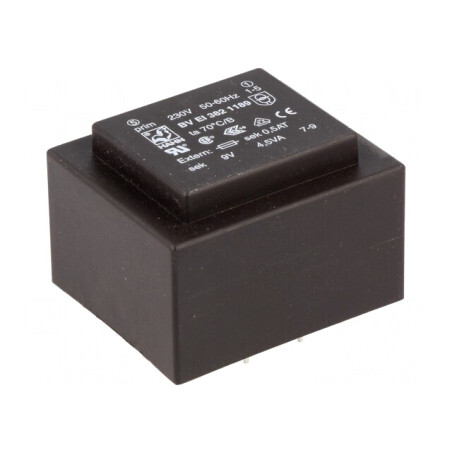 Transformator Encapsulat 4.5VA 230V 9V 500mA PCB | Electronic-mag.ro | Componente Electronice